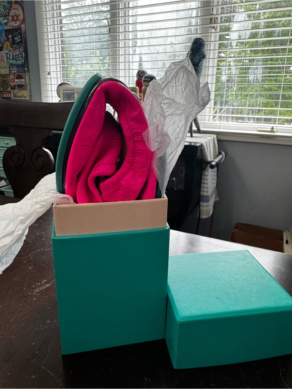 Tieks Pop Pink with Teal Soles Ballet Flats - Picture 6 of 6